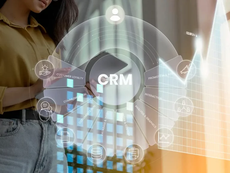 Diagrama de integración CRM mostrando conexión entre marketing ERP ecommerce y servicio al cliente mediante APIs